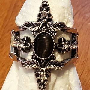 Paparazzi smokey topaz gemstone silver ring, one size fits all.